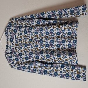 Vera Bradley Pajama PJ Top Womens  SZ S Long Sleeve Floral Butterfly Loungewear